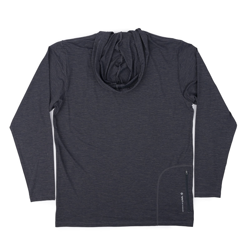 Anetik Tech LS Hoodie Tee - Charcoal Heather