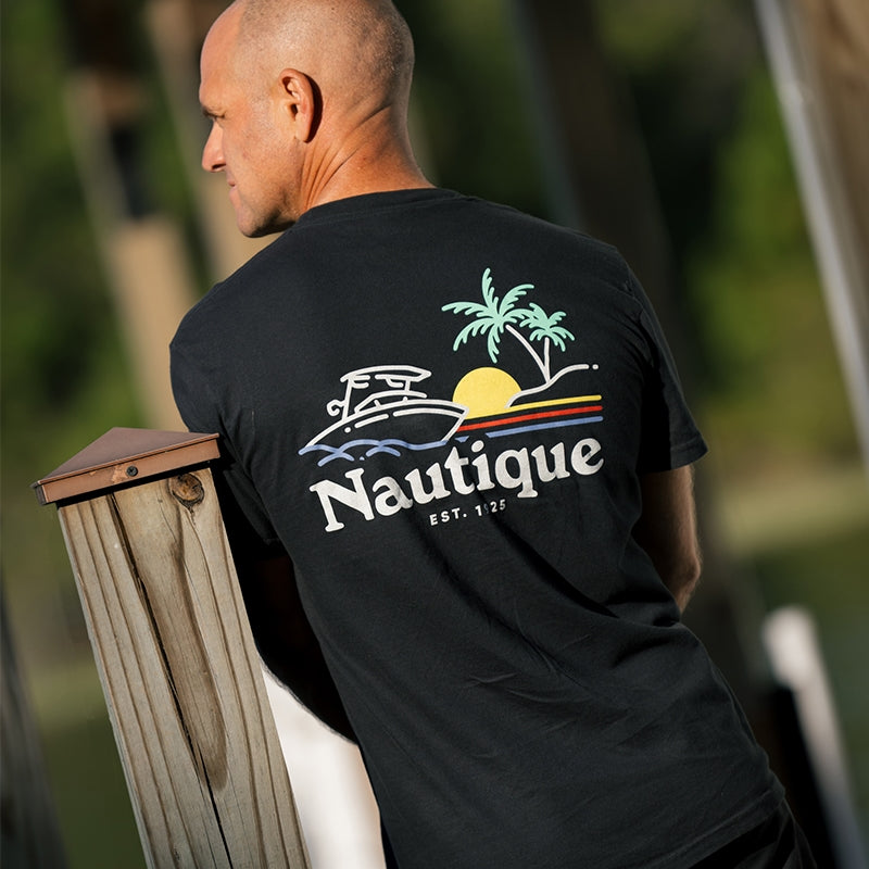 Neon Lights SS Pocket Tee - Black