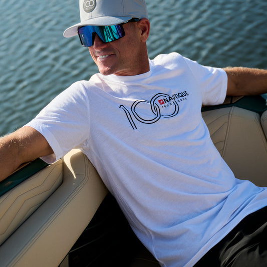 100th Anniversary Center Chest Logo Tee - White - CLEARANCE