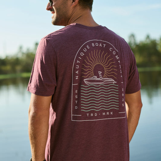 Wavy Days Tee - Maroon Heather