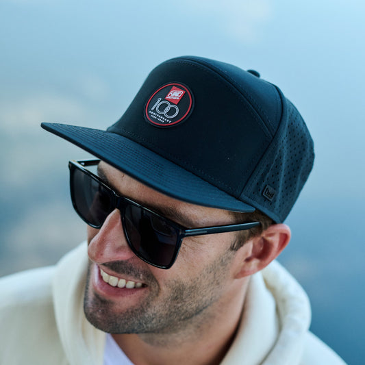 100th Anniversary Melin Trenches Cap - Black - Red Outline - CLEARANCE