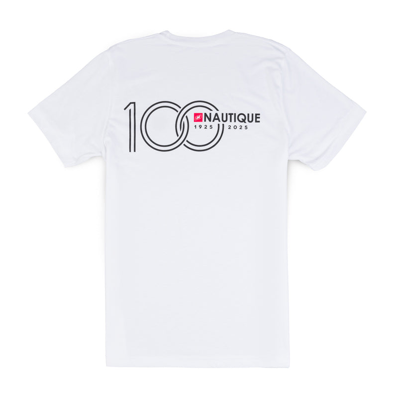 100th Anniversary Horizontal Back Logo Tee - White - CLEARANCE