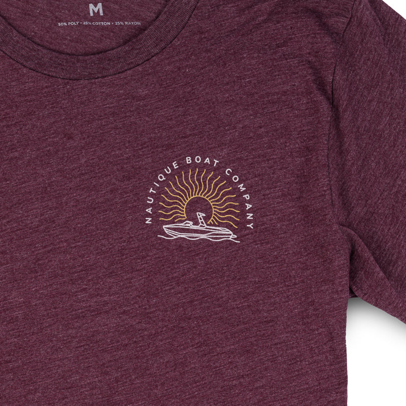 Wavy Days Tee - Maroon Heather