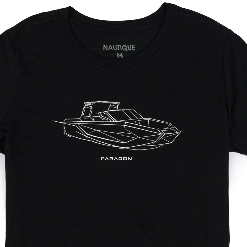 Women's Paragon Design Concept Tee - Side Profile - Black - CLEARANCE