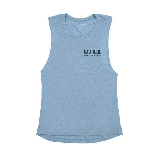 Women's Wander Muscle Tank - Stonewash Green