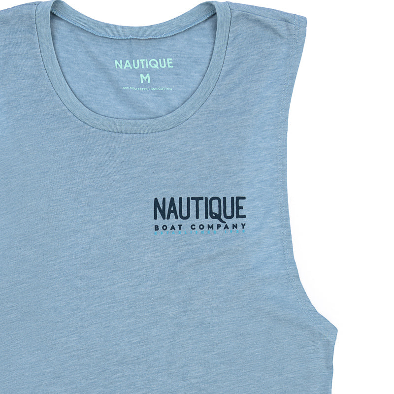 Women's Wander Muscle Tank - Stonewash Green