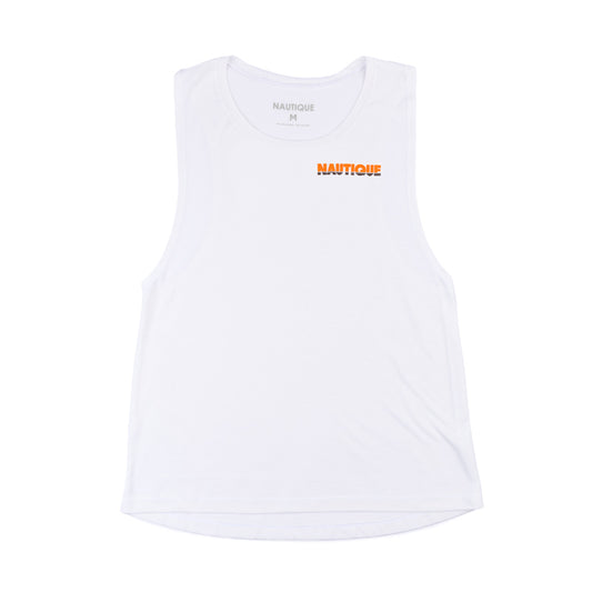Women's Vintage Ski Tique Muscle Tank - White