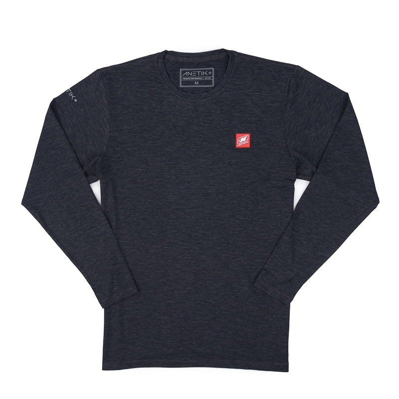 Anetik LS Pro Tech Crew Tee - Charcoal Heather