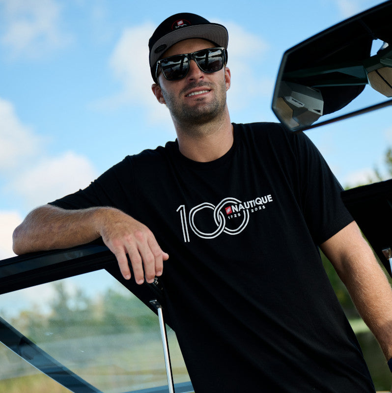 100th Anniversary Center Chest Logo Tee - Black