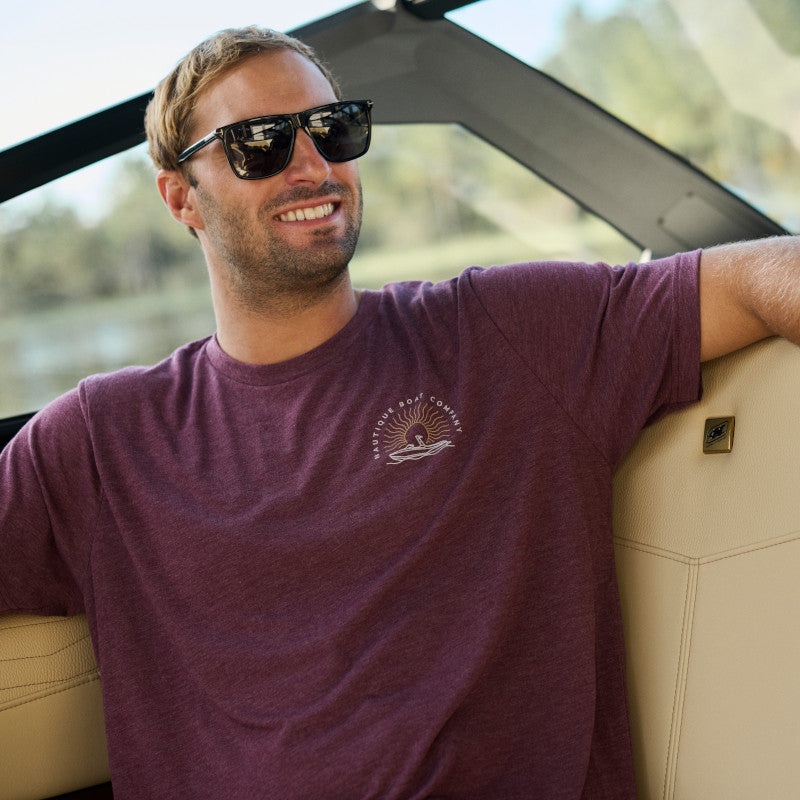 Wavy Days Tee - Maroon Heather