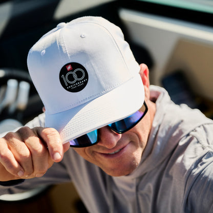 100th Anniversary Nylon Performance Cap - White - CLEARANCE