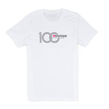 100th Anniversary Center Chest Logo Tee - White - CLEARANCE