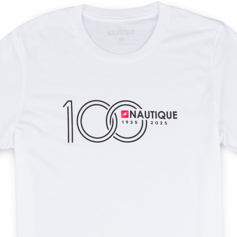 100th Anniversary Center Chest Logo Tee - White - CLEARANCE