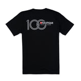 100th Anniversary Horizontal Back Logo Tee - Black - CLEARANCE