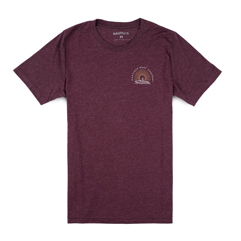 Wavy Days Tee - Maroon Heather