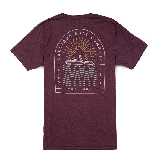 Wavy Days Tee - Maroon Heather