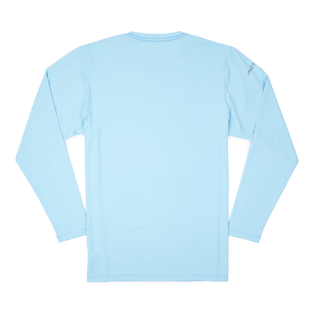 Anetik LS Pro Tech Crew Tee - Sky Blue Heather