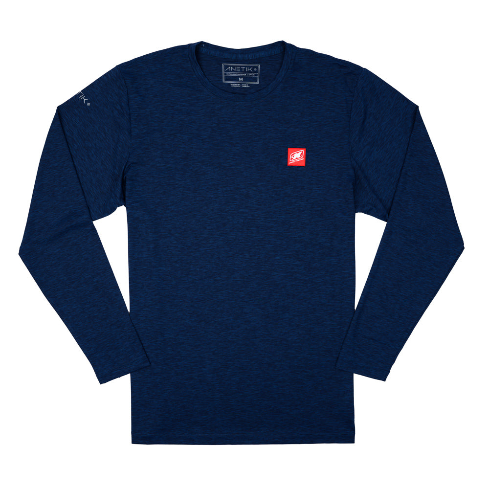 Anetik LS Pro Tech Crew Tee - Navy Heather