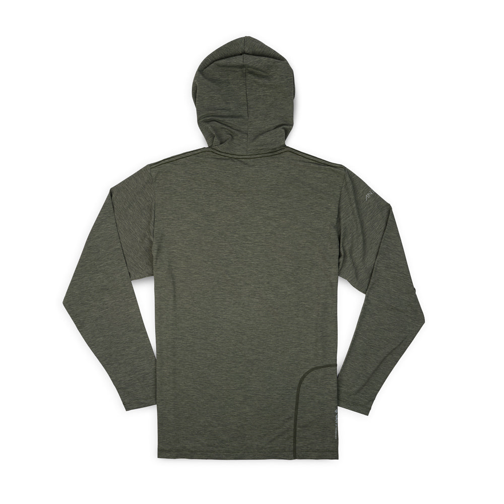 Anetik Tech LS Hoodie Tee - Dark Olive Heather