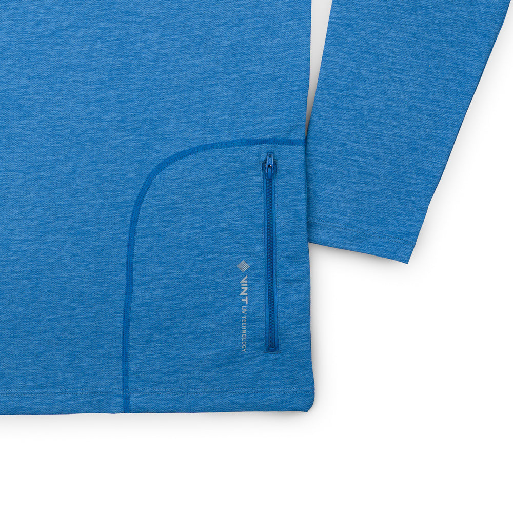 Anetik Tech LS Hoodie Tee - Bahama Blue Heather