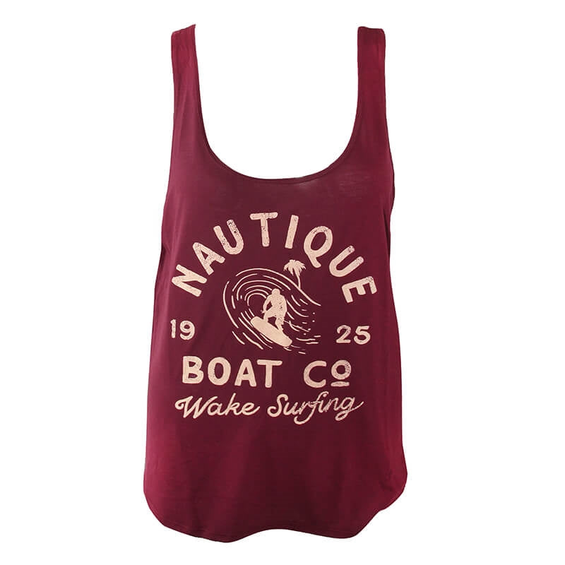 Women's Wake Surfing Tank - Maroon - CLEARANCE