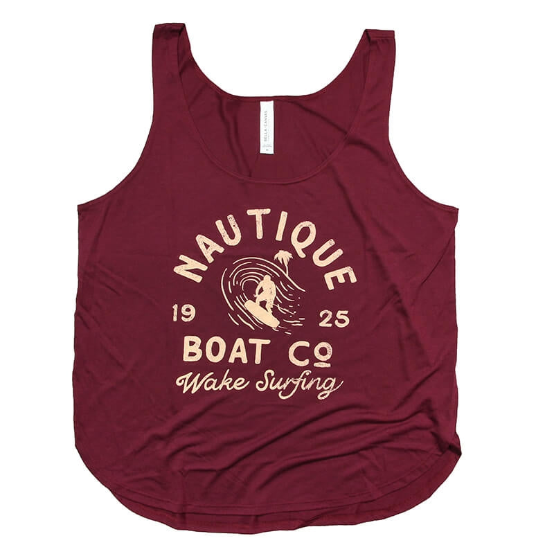 Women's Wake Surfing Tank - Maroon - CLEARANCE