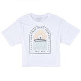 Women's Wavy Days Crop Tee - White