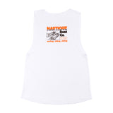 Women's Vintage Ski Tique Muscle Tank - White