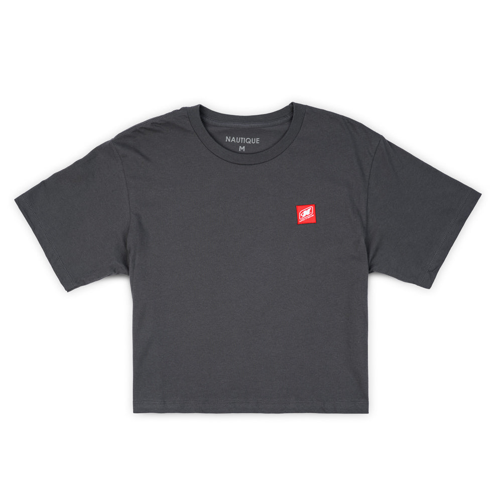 Women's Patch Crop Tee - Asphalt