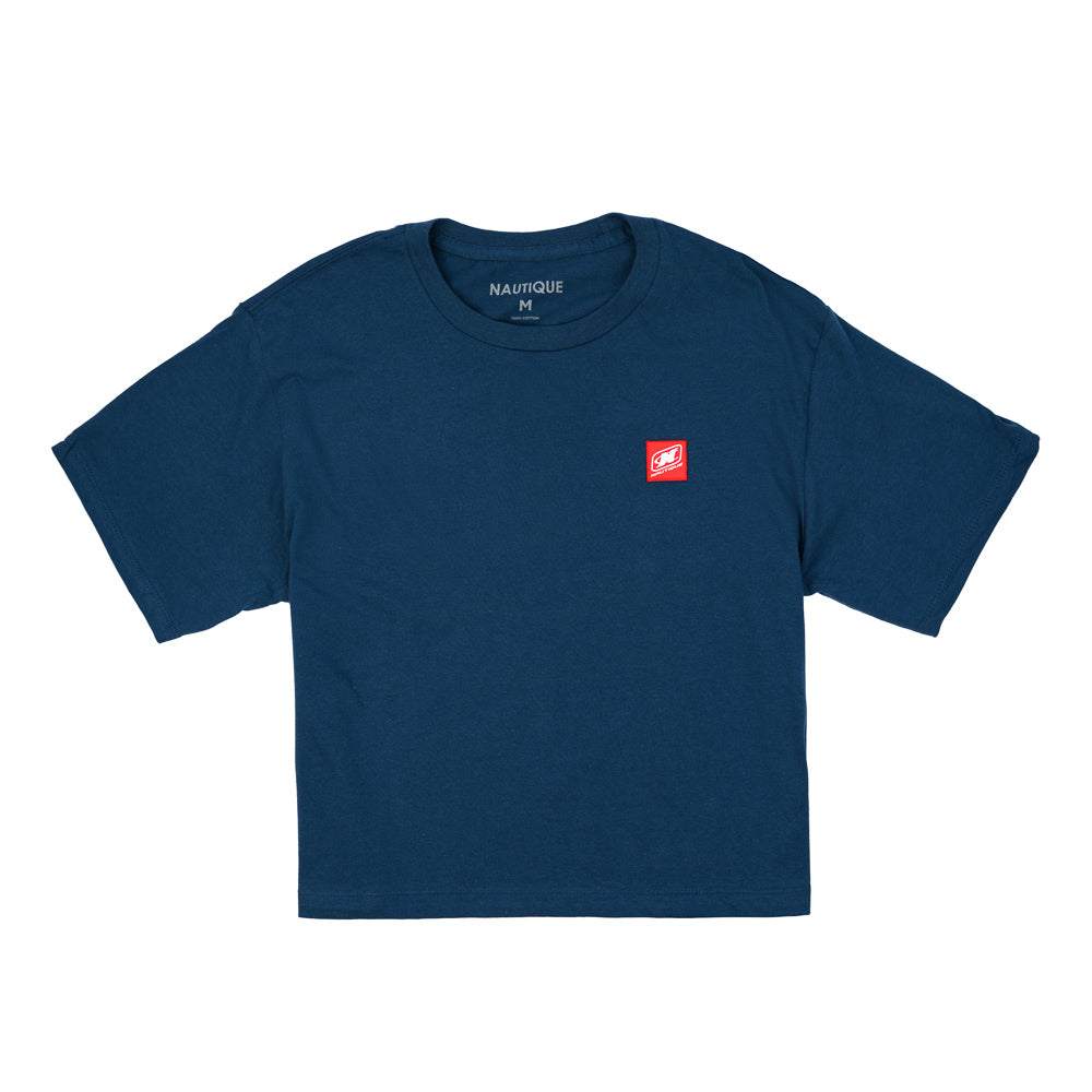 Women's Patch Crop Tee - Sea Blue