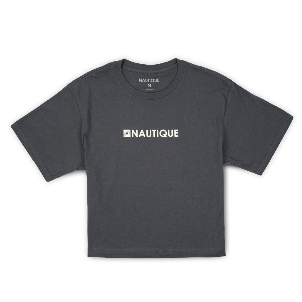 Women's Soft Logo Crop Tee - Asphalt