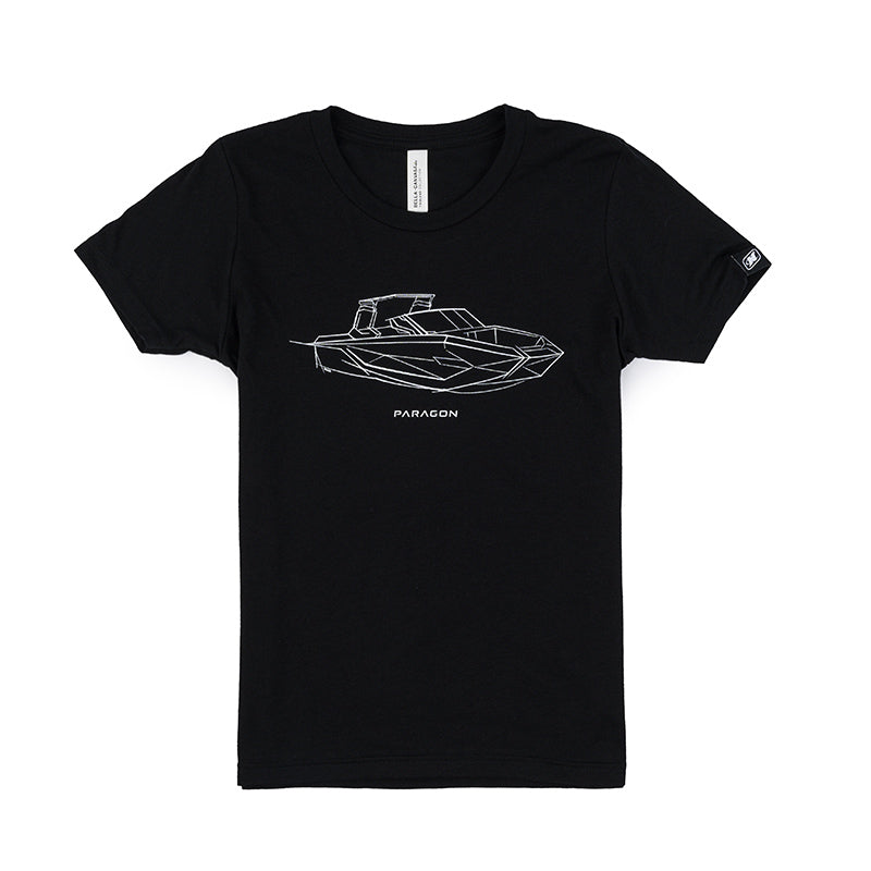 Youth Paragon Design Concept Tee - Side Profile - Black - CLEARANCE