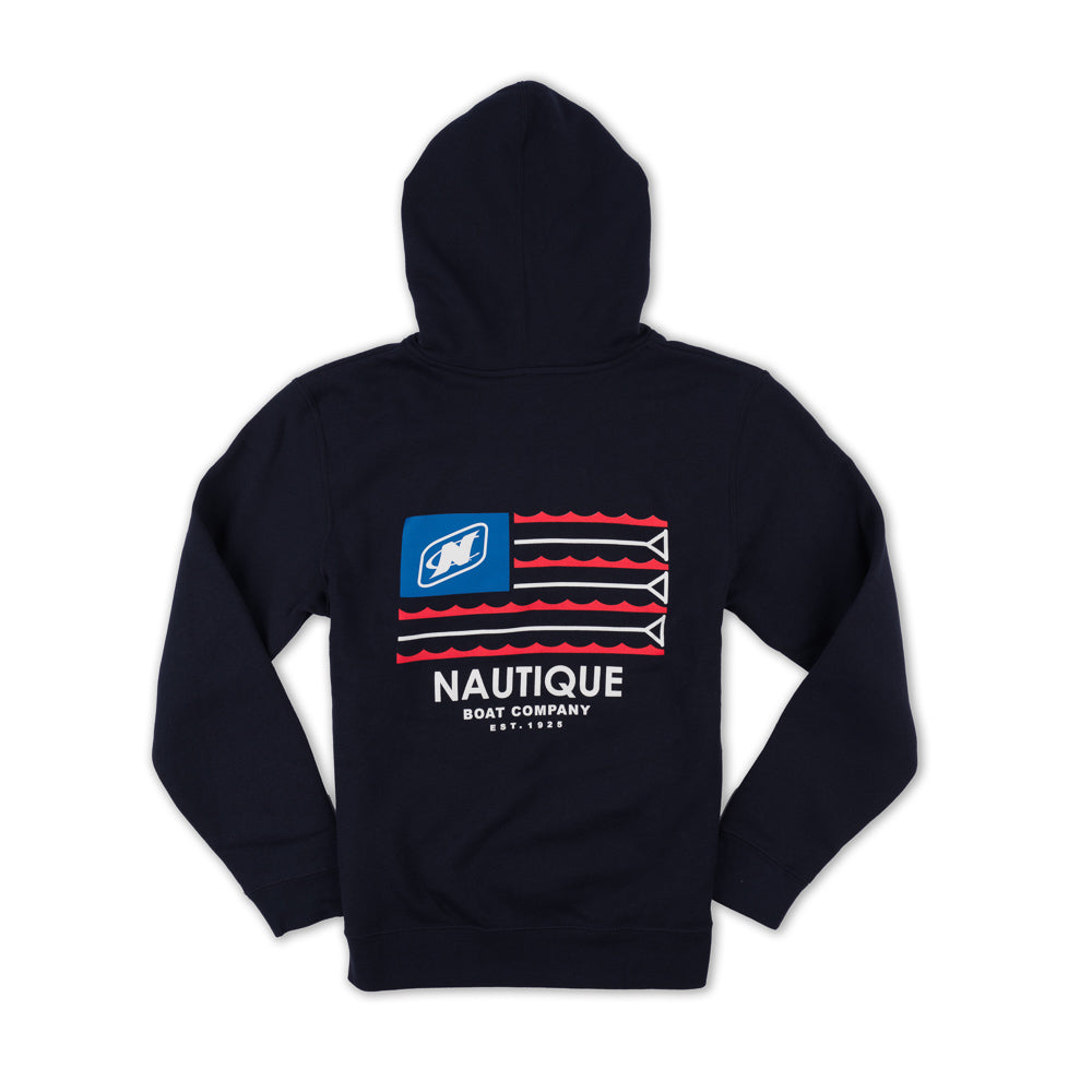 Youth Flag Hooded Sweatshirt - Navy