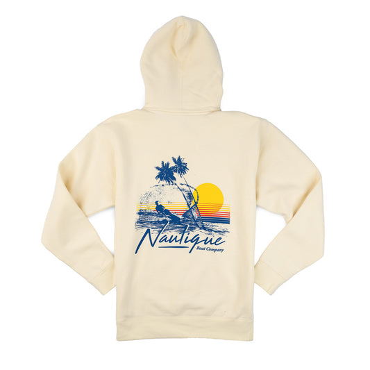 Sunset Vibes Hooded Sweatshirt - Bone