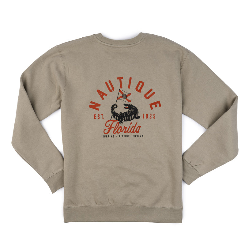 Florida Flag Crew Sweatshirt - Cement - CLEARANCE